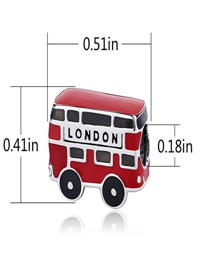 ARTCHARM London Double Decker Bus Charm 925 Sterling Silver with Red Enamel, Travel/DIY Charms-Peaceful Theme, Memorable Gifts for Volunteer (London Bus) - Image 2